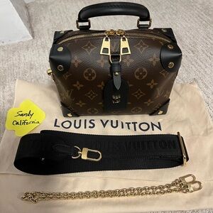 Authentic Louis Vuitton petite Malle trunk monogram bag